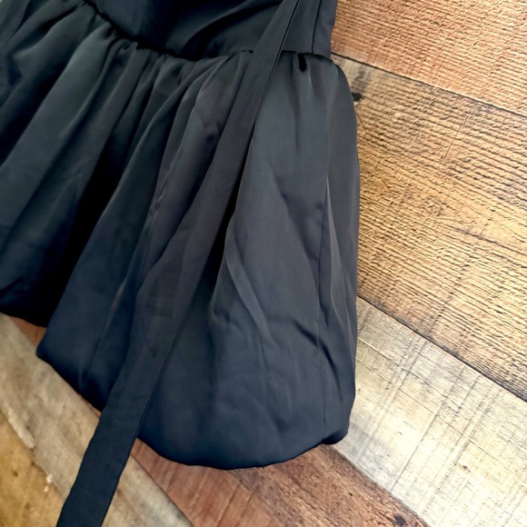 Oh Polly LUDMILA Halterneck Lace-Up Bubble Hem Corset Micro Mini Dress in Black - Picture 7 of 11